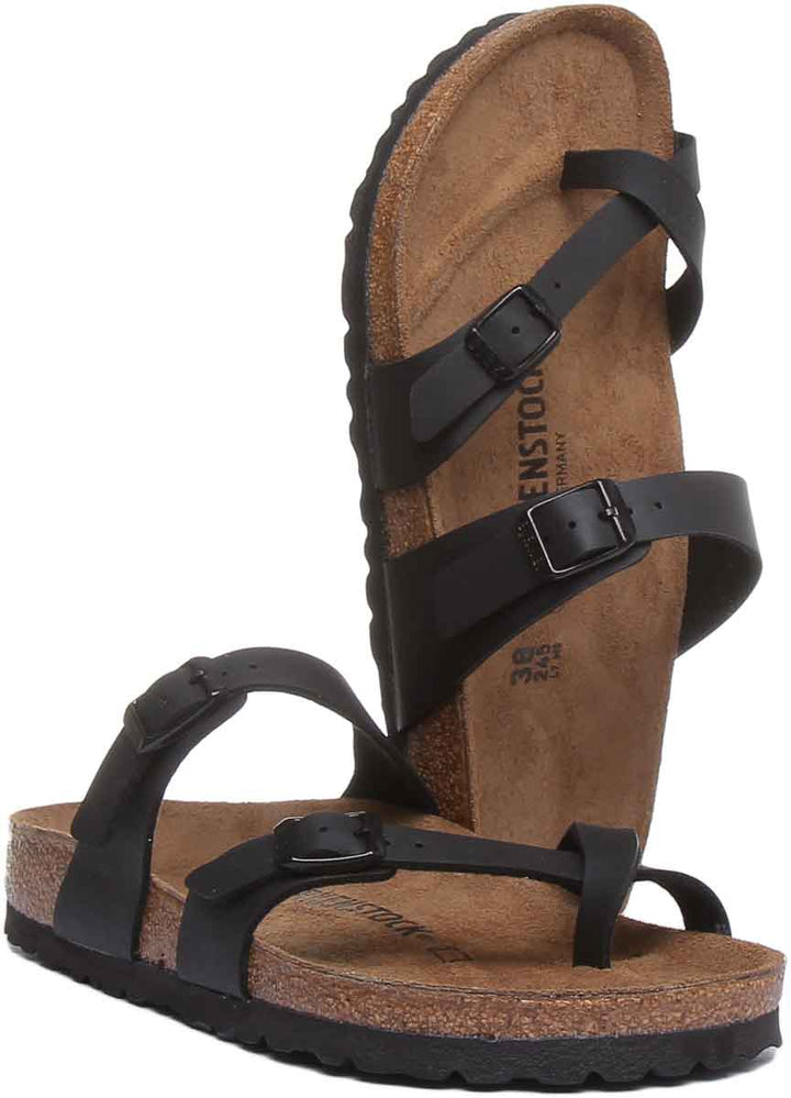 Birkenstock Mayari Sandale électrique à lanières métalliques pour femmes en noir