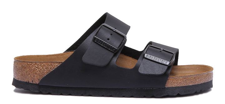 Birkenstock Arizona Sandale Birko Flor en noir à double lanière pour femmes