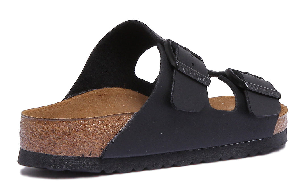 Birkenstock Arizona Sandale Birko Flor en noir à double lanière pour femmes
