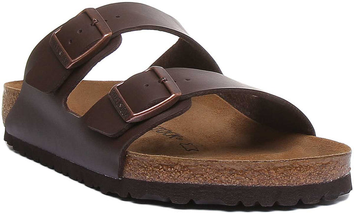 Sandale Birkenstock Arizona à semelle en liège Birko Flor marron à 2 brides pour femmes