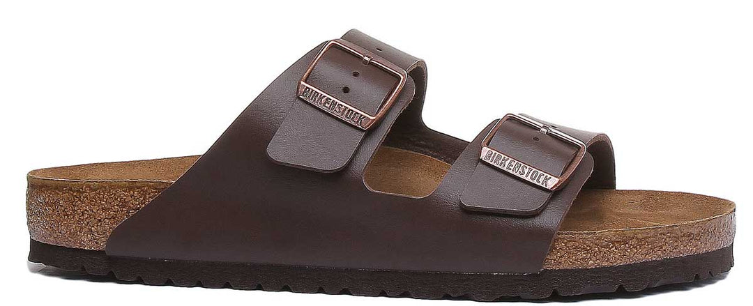 Sandale Birkenstock Arizona à semelle en liège Birko Flor marron à 2 brides pour femmes