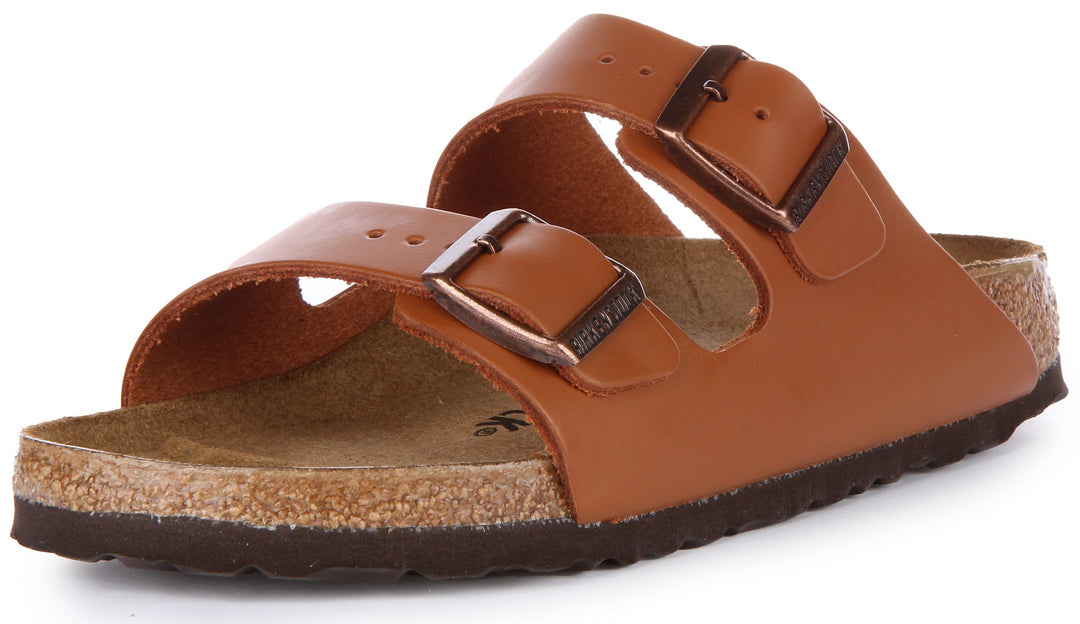 Sandale Birkenstock Arizona en cuir naturel pour femme en brun