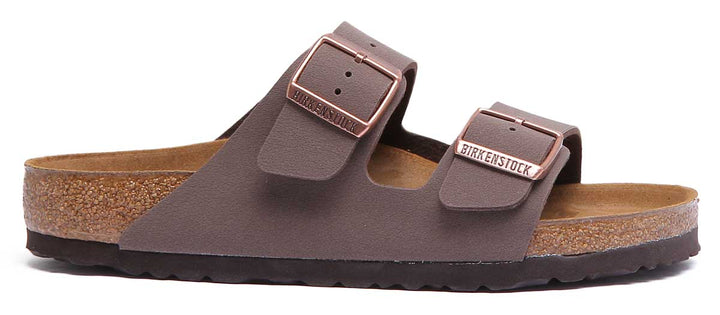 Sandale Birkenstock Arizona à double lanière Birkibuc pour femme en moca