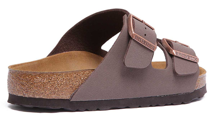 Sandale Birkenstock Arizona à double lanière Birkibuc pour femme en moca