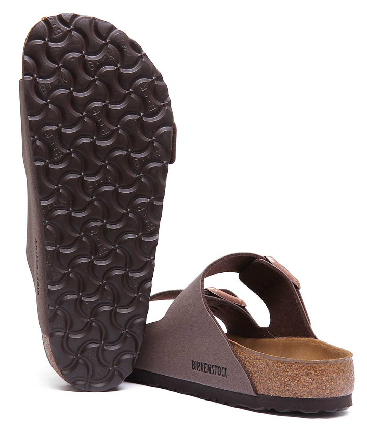 Sandale Birkenstock Arizona à double lanière Birkibuc pour femme en moca
