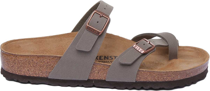 Sandale Birkenstock Mayari électrique à lanières métalliques pour femmes en pierre