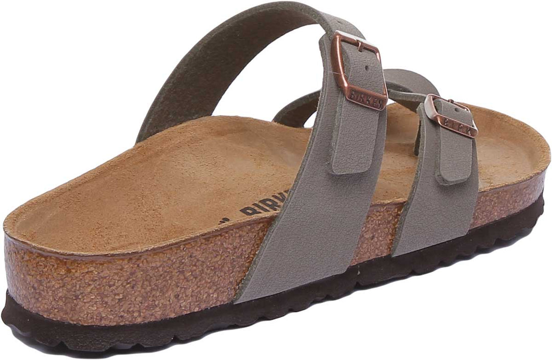 Sandale Birkenstock Mayari électrique à lanières métalliques pour femmes en pierre