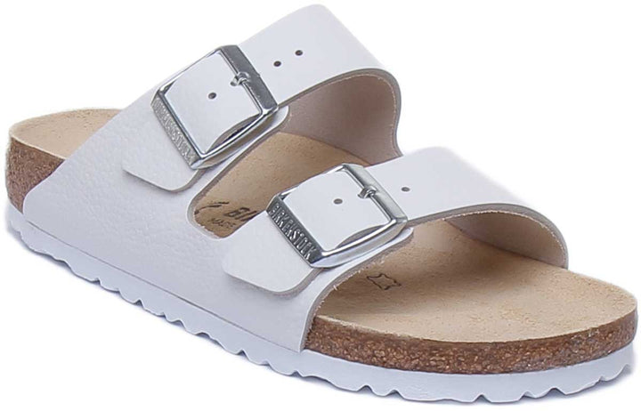 Birkenstock Arizona Sandali con cinturini in pelle nubuck da donna in bianco
