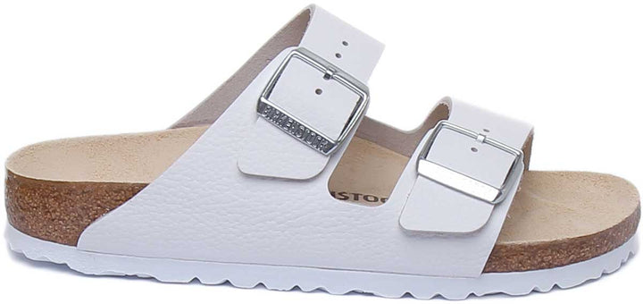 Birkenstock Arizona Sandali con cinturini in pelle nubuck da donna in bianco