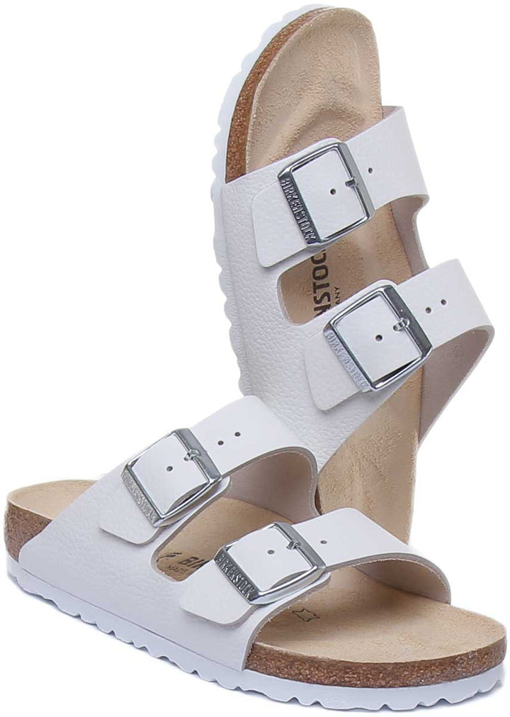 Birkenstock Arizona Sandali con cinturini in pelle nubuck da donna in bianco