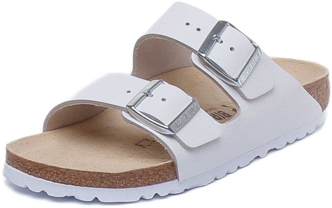 Birkenstock Arizona Sandali con cinturini in pelle nubuck da donna in bianco