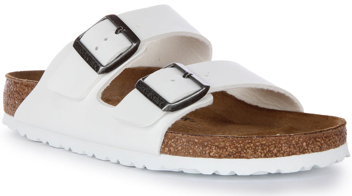 Sandale Birkenstock Arizona Birko Flor à double lanière blanche