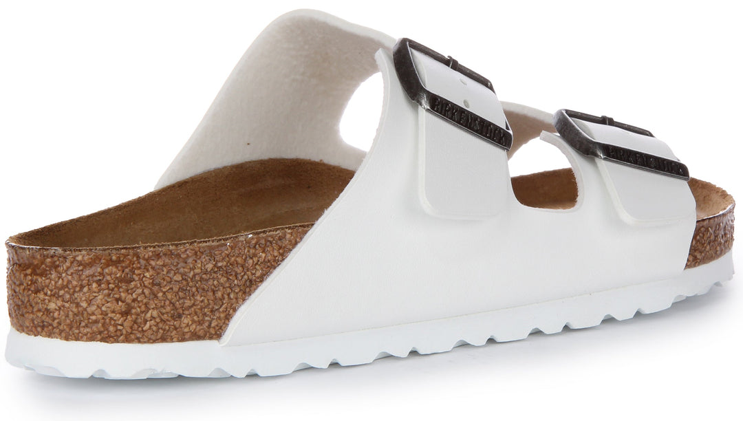 Sandale Birkenstock Arizona Birko Flor à double lanière blanche