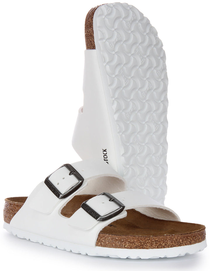 Sandale Birkenstock Arizona Birko Flor à double lanière blanche