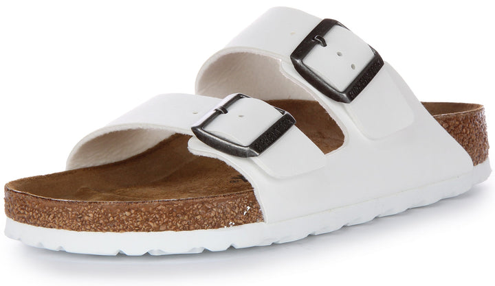Sandale Birkenstock Arizona Birko Flor à double lanière blanche